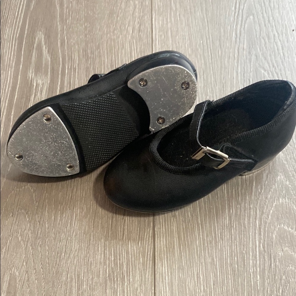 Black Tap Dance Shoes Kids Girls Toddler Sz 5.5 5.5T 5 5.5C Mary Jane Flats